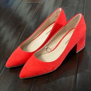 Joe Fresh Vibrant Red Suede Heels